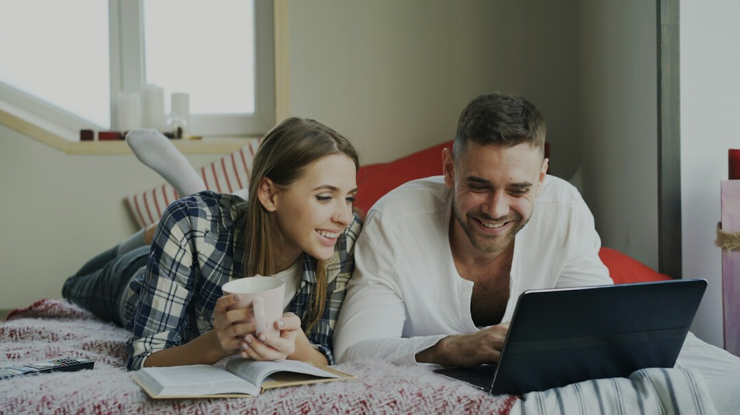 couple discussing finances at home