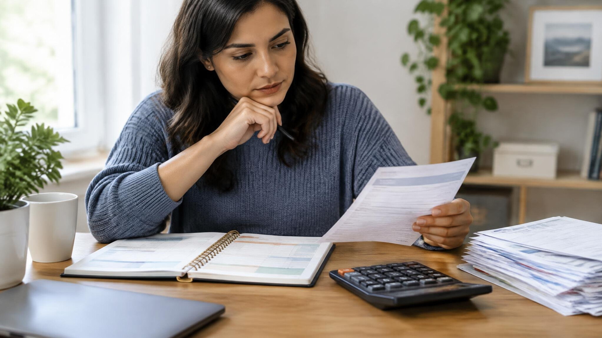 woman reviewing budget